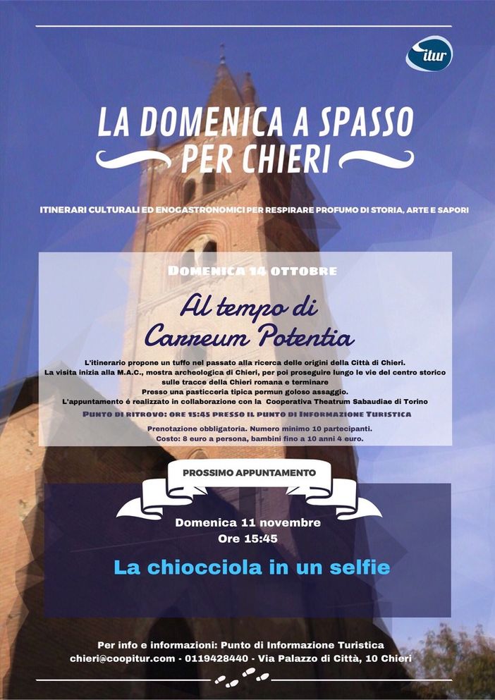 Chieri, tutto pronto per regalarsi una domenica &quot;a spasso&quot; il 14 ottobre