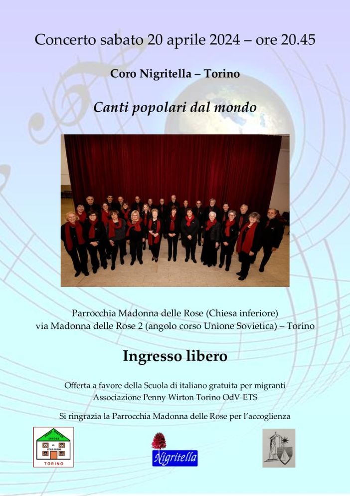 Il Coro Nigritella di Torino presenta "Canti popolari dal mondo" Il Coro Nigritella di Torino presenta "Canti popolari dal mondo"