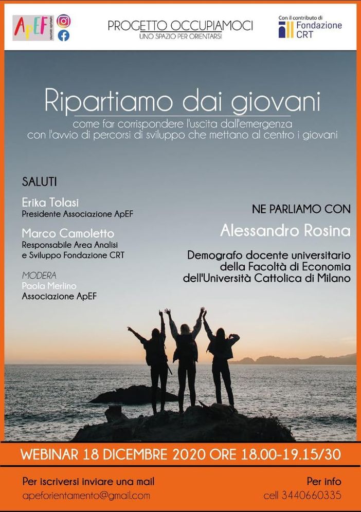 Webinar ApEF "Ripartiamo dai giovani" Webinar ApEF "Ripartiamo dai giovani"