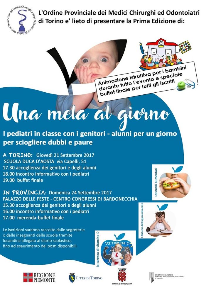Chirurghi e odontoiatri insegnano le buone pratiche ai bimbi con Una Mela al giorno