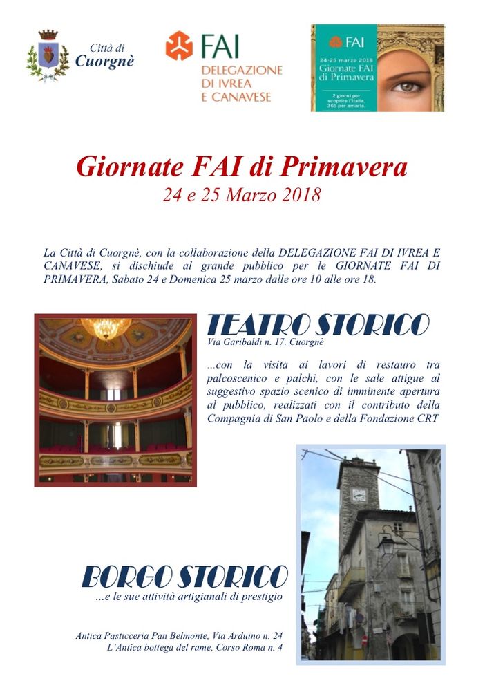 Giornate FAI di Primavera: Cuorgnè mette in mostra i suoi gioielli, a cominciare dal teatro