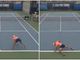 Tennista sbaglia colpi e non si regge in piedi: "Crampi o alcol?"