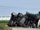Il camion fuori strada tra Pancalieri e Vigone