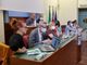 Il banco della Giunta durante la discussione