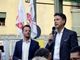 Il sindaco Luca Salvai con il presidente del M5S Giuseppe Conte, che è stato sabato a Pinerolo