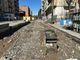 Il cantiere per la pista ciclabile in via Filadelfia