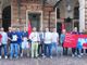 Il presidio sotto la Prefettura in piazza Castello dei sindacati di polizia