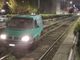 furgone incastrato sui binari del tram