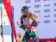 Marta Bassino esulta dopo la vittoria in gigante
