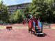 Taglio del nastro per la nuova area giochi del parco Calabria