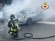 L'auto di Nichelino che ha preso fuoco