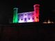Il Castello di Moncalieri illuminato con il tricolore si prepara alla riapertura
