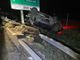 Automobile ribaltata dopo un incidente