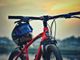 Mountain bike in controluce