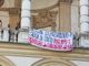 Bar del Campus, striscione e presidio al Rettorato: &quot;Nessun licenziamento a causa di Unito, vogliamo il reintegro degli attuali lavoratori&quot;