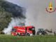 Villar Focchiardo, a fuoco delle rotoballe accanto a una cascina agricola: in corso l'intervento dei vigili del fuoco