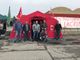 Crisi Hag, i dipendenti montano la tenda rossa davanti allo stabilimento di Andezeno (FOTO)
