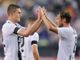 Andrea Favilli festeggiato da Claudio Marchisio (foto juventus.com)