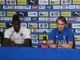 Balotelli e Mancini nella conferenza stampa di presentazione di Italia-Olanda (Immagine tratta dal sito della FIGC)
