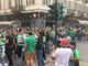 I tifosi dello Sporting colorano di verde le vie della città