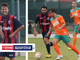 Petrolo in gol per il Pianezza. A dx Dosio e Di Bari, che segna l'1-1