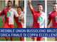 Rizq Kamal dell'Union Bussoleno festeggia alla Totti per Mattia, il bimbo di Aloisi della Piscinese Riva