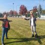 Da sinistra, Norcia e Proietti nel campo riaperto Da sinistra, Norcia e Proietti nel campo riaperto