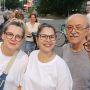 Alcuni dei partecipanti alla biciclettata di ieri sera