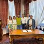 Un momento dell'incontro tra le due delegazioni