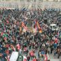 Partenza del corteo dalla piazza del Comune di Torino