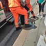 Scivolone sulle strisce pedonali in via Fabrizi Scivolone sulle strisce pedonali in via Fabrizi