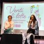 Chiara Tarantello, sulla destra, durante la presentazione del Pride