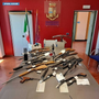 Le armi sequestrate dalla Polizia Le armi sequestrate dalla Polizia