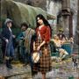 "La mignon" - olio su tela (1892) di Bartolomeo Giuliano; pittore di genere nato a Susa nel 1825 e morto a Milano nel 1909
