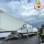 Vigili del fuoco in azione sull'autostrada A32