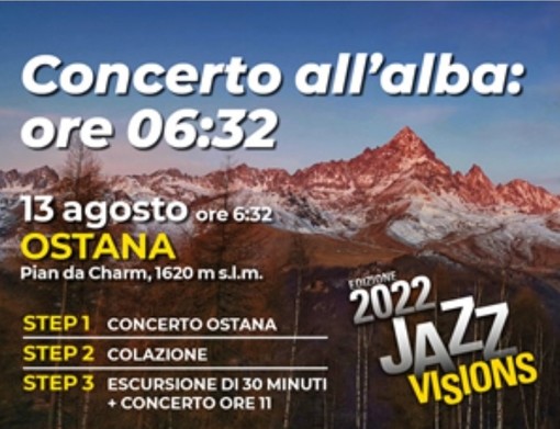 Aggiornamento di JazzVisions per il Concerto all’alba a Ostana di sabato 13 agosto