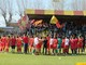 Un'immagine dell'aprile scorso: i giocatori del Bra festeggiano la promozione in Serie C