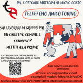 Dal 5 ottobre al via nuovo corso gratuito di Telefono Amico Torino