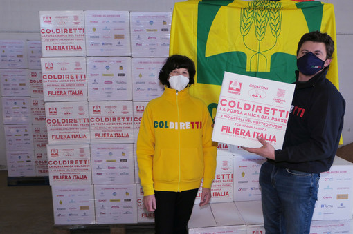 Oltre 5 mila chili di cibo da filiera italiana distribuiti grazie ai pacchi della solidarietà alle famiglie bisognose