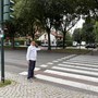 Il consigliere Schirru davanti all'attraversamento di corso Allamano