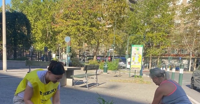Volontari in azione per le aiuole di Mirafiori