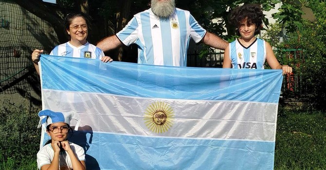 Tifo argentino sotto la Mole Tifo argentino sotto la Mole