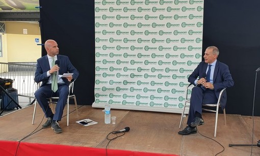 Giancarlo Banchieri (a destra) durante l’intervista con Gabriele Russo