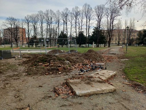 Un'immagine dei cantieri al parco della Tesoriera Un'immagine dei cantieri al parco della Tesoriera