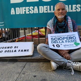 Claudio Borsello in sciopero della fame pro Gaza