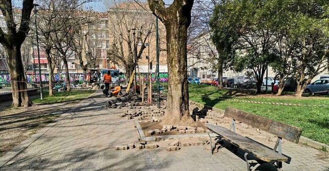 Cantieri in corso in via Belli