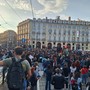 Foto di una manifestazione pro Gaza nel centro di Torino