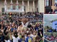 Claudia Colli in tre momenti delle celebrazioni per la &quot;Festa dell'Europa&quot;