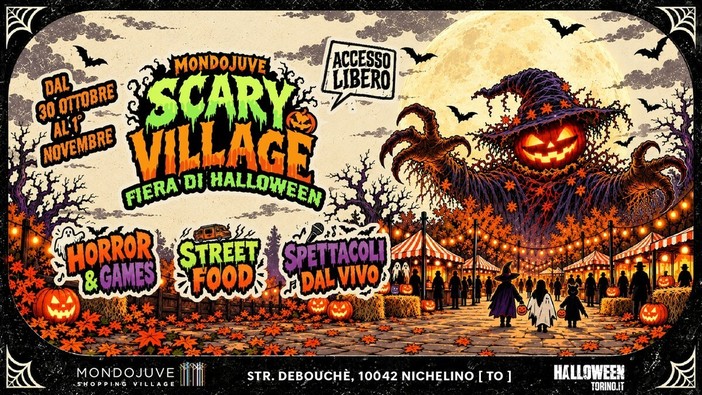 Halloween Torino 2026: da Mondojuve arriva Scary Village e si entra gratis Halloween Torino 2026: da Mondojuve arriva Scary Village e si entra gratis