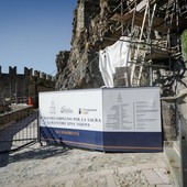Il cantiere di lavoro alla Sacra di San Michele